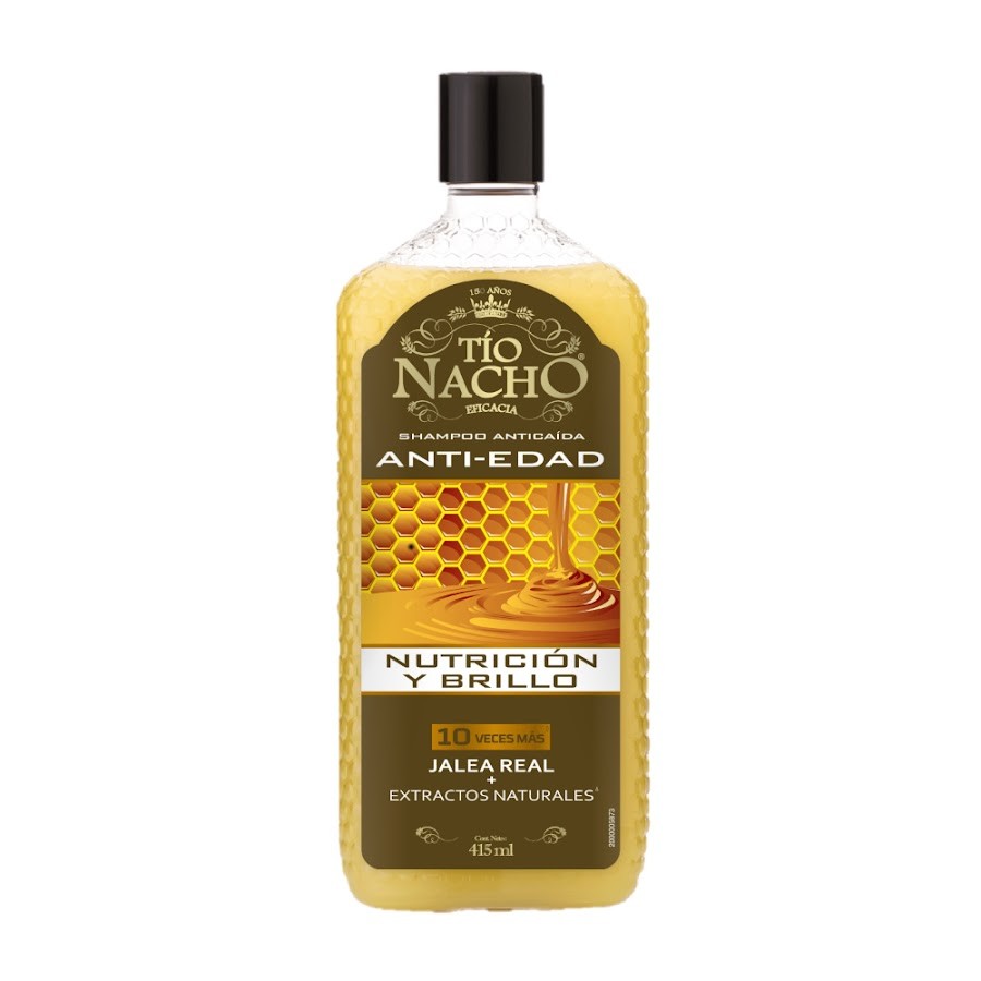 Shampoo Capilar Tío Nacho Antiedad Nutrición Brillo Jalea Real 415 ML