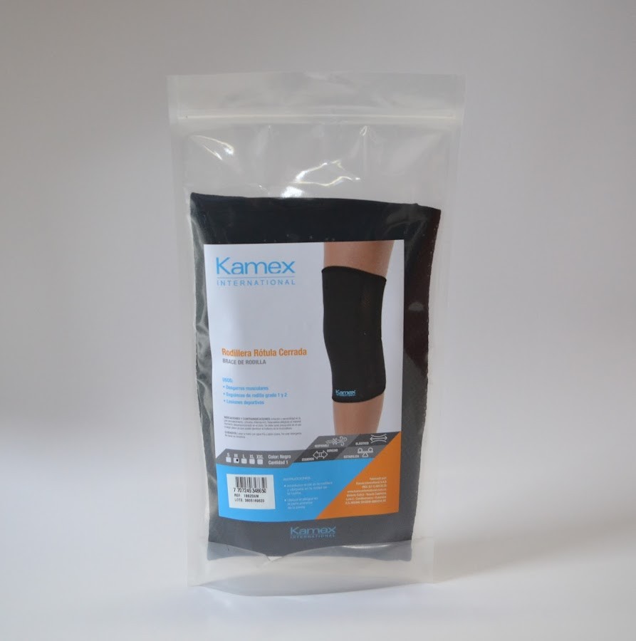 Rodillera Kamex Rotula Cerrada M Negro X1Und.
