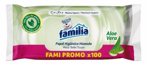Papel Higiénico Húmedo Familia con Aloe Vera x100 Und