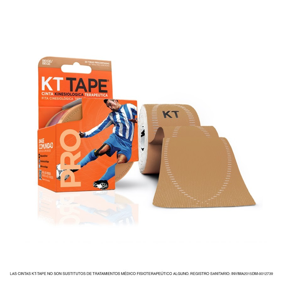 CINTA KT TAPE PRO DEPORTIVA ELÁSTICA SINTÉTICA BEIGE PRE CORTADA X20TI