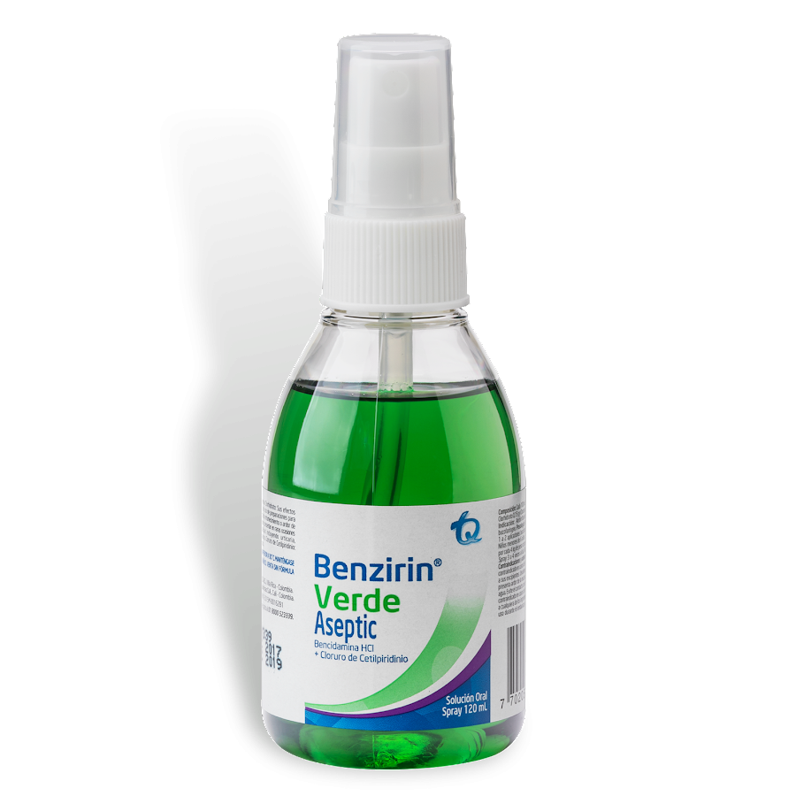 Benzirin Verde Aseptic Solucion Oral Frasco X120Ml. Tq Benzidamina