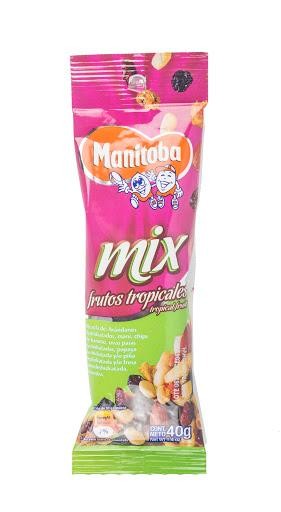 Pasabocas Manitoba Mix Frutos Tropicales Paquete X40G.