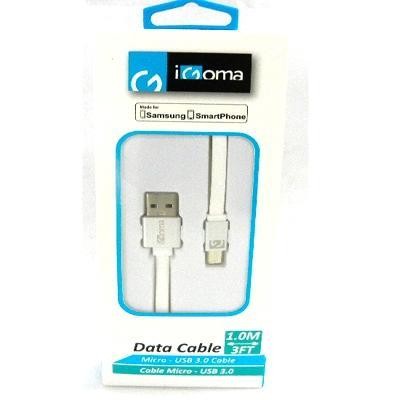 CABLE IGOMA USB PLANO MICRO BLANCO X1.0 M.X1UND