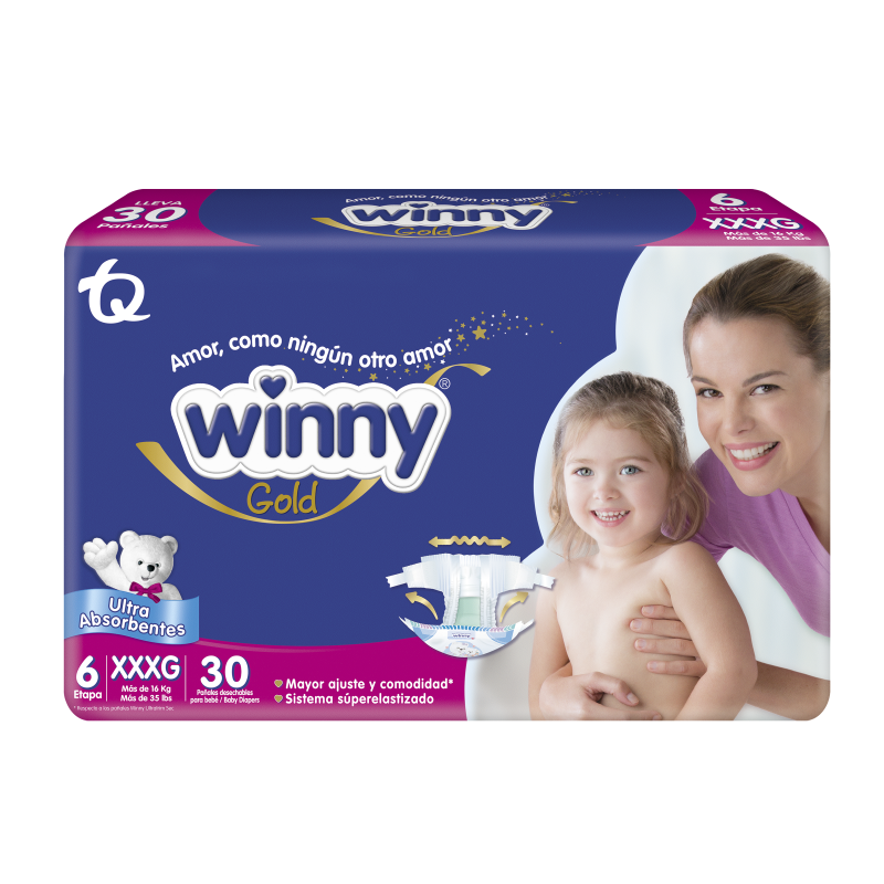 Pañales Winny Ultratrim Gold Etapa 6 x 30Und