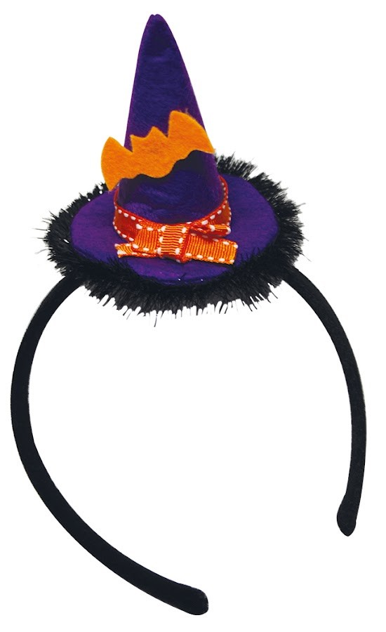 $TIARA SOMBRERO MINI BRUJA VIOLETA Halloween X 1 Unidad