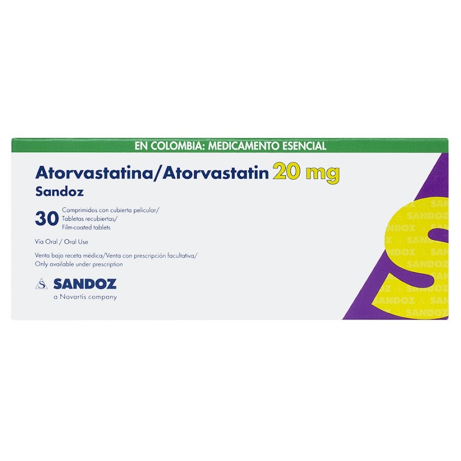 Atorvastatina 20Mg Sandoz Caja x 30Tab