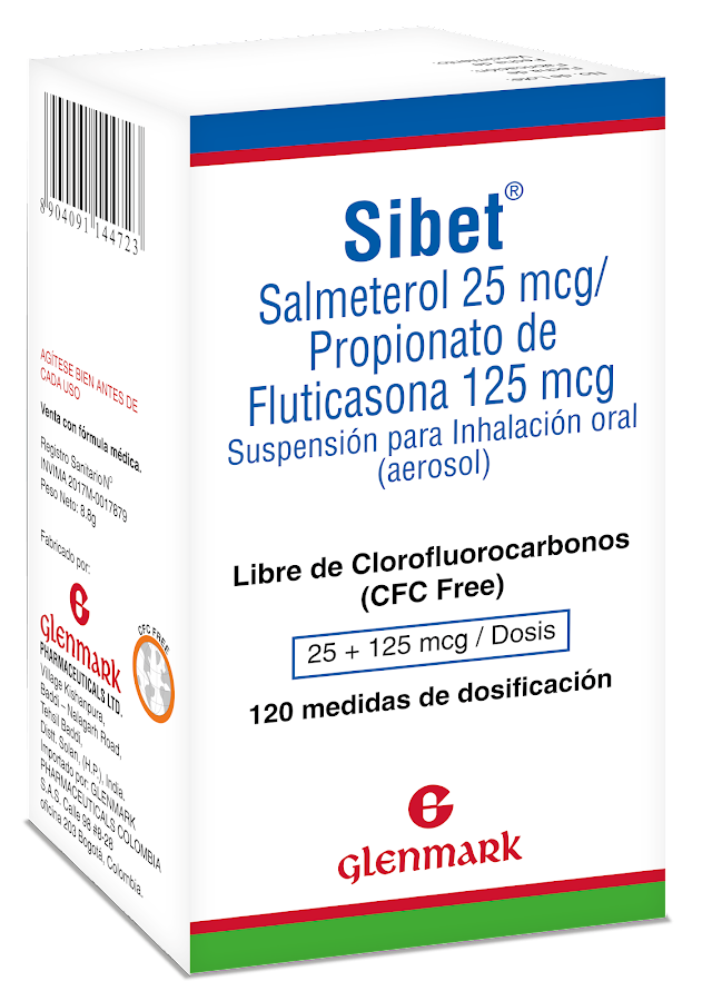 Sibet Inhalador 25 + 125mcg X 120 DosisSalmeterol Fluticasone