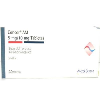 CONCOR AM 5/10MG TAB. CAJA X30TAB. MERCK BISOPROLOL AMLODIPINO BESILAT