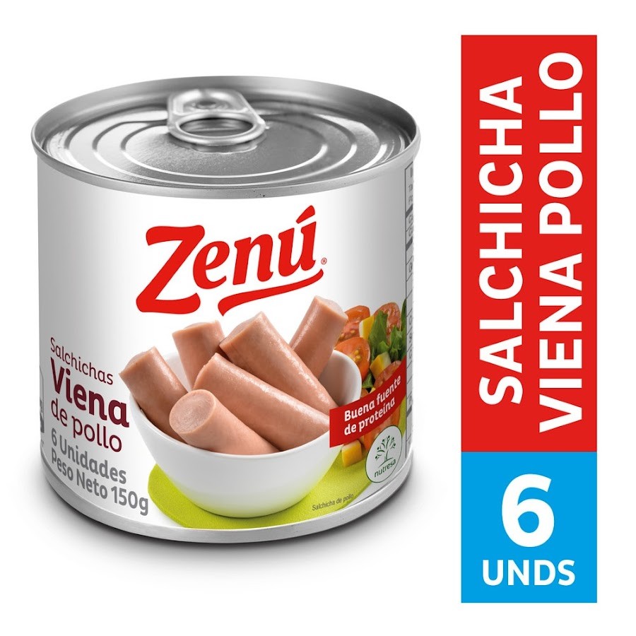 SALCHICHA ZENÚ VIENA DE POLLO X6UND