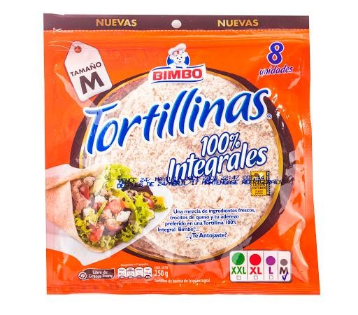 Tortilla Bimbo Integral Paquete X8Und. X250G.