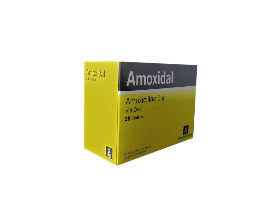 Amoxidal 1G Amoxicilina Roemmers Caja x28 Cápsulas