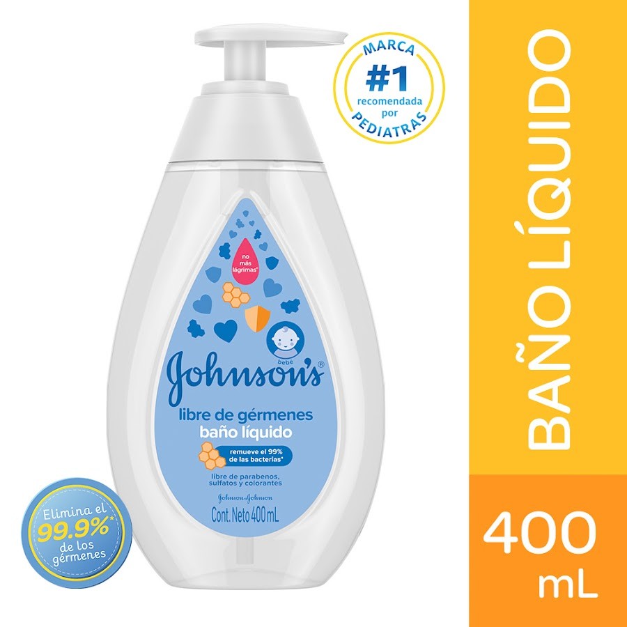 Baño Liquido Johnson Baby Libre de Germenes  X400ml