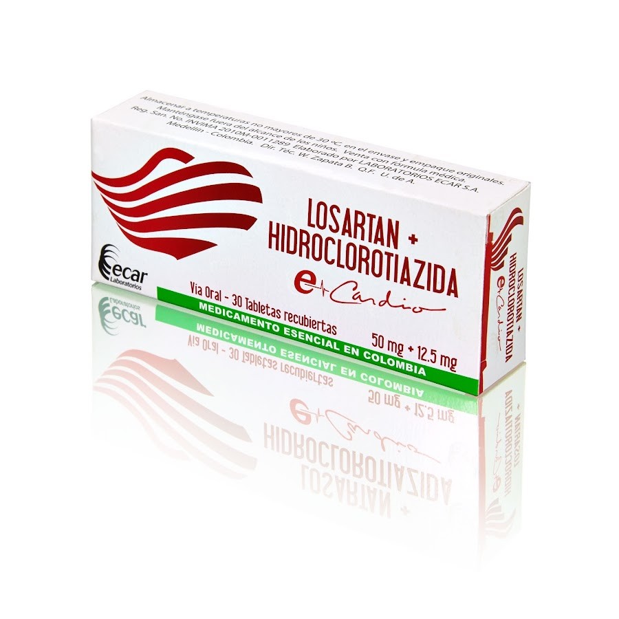 Losartan 50Mg Hidroclorotiazida 12.5Mg Ecar Caja x 30Tab