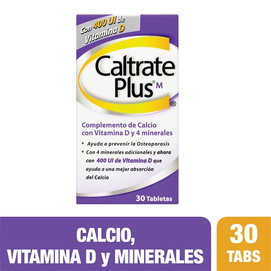 Caltrate Plus M 400 Ui Frasco X30Tab Pfizer Calcio Vitamina D Magnesio