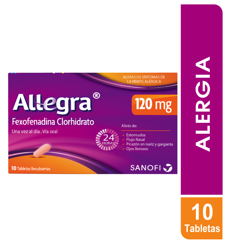 Allegra 120Mg Tabletas Caja X10Tab. Sanofi Fexofenadina Clorhidrato
