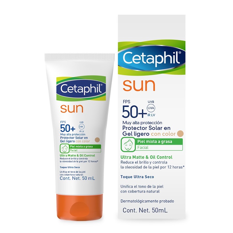Protector Solar Cetaphil Sun Oil Control Color SPF 50+ UVA/UVB/IR x50ml