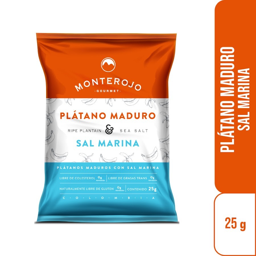 Pasabocas Monterojo Platanos Maduros Sal Marina x 25Gr