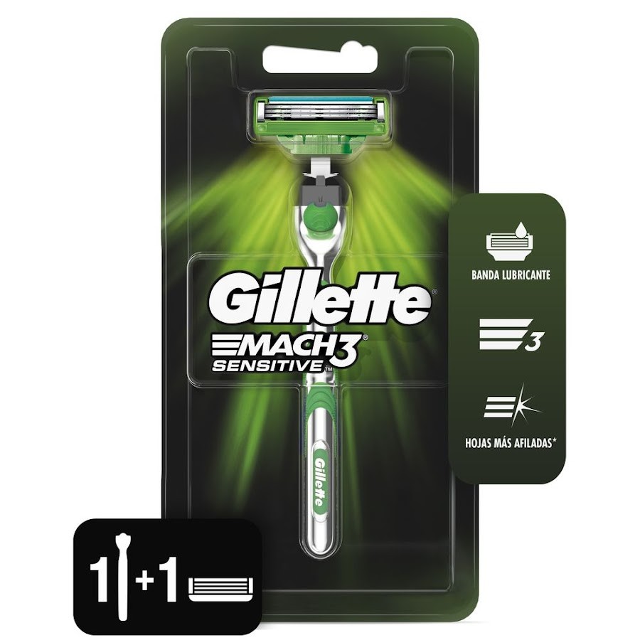 MAQUINA DE AFEITAR GILLETTE MACH 3 SENSITIVE X1UND