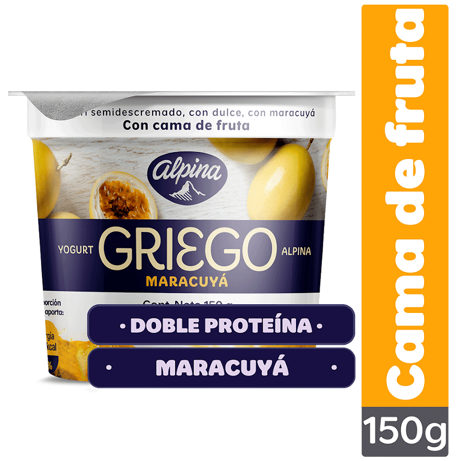 Yogurt Griego Maracuyá Vaso Alpina x150gr