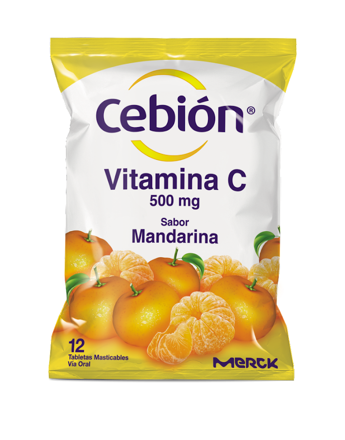 Cebión 500Mg Mandarina Tab.Sobre x12Tab Merck Ácido Ascórbico