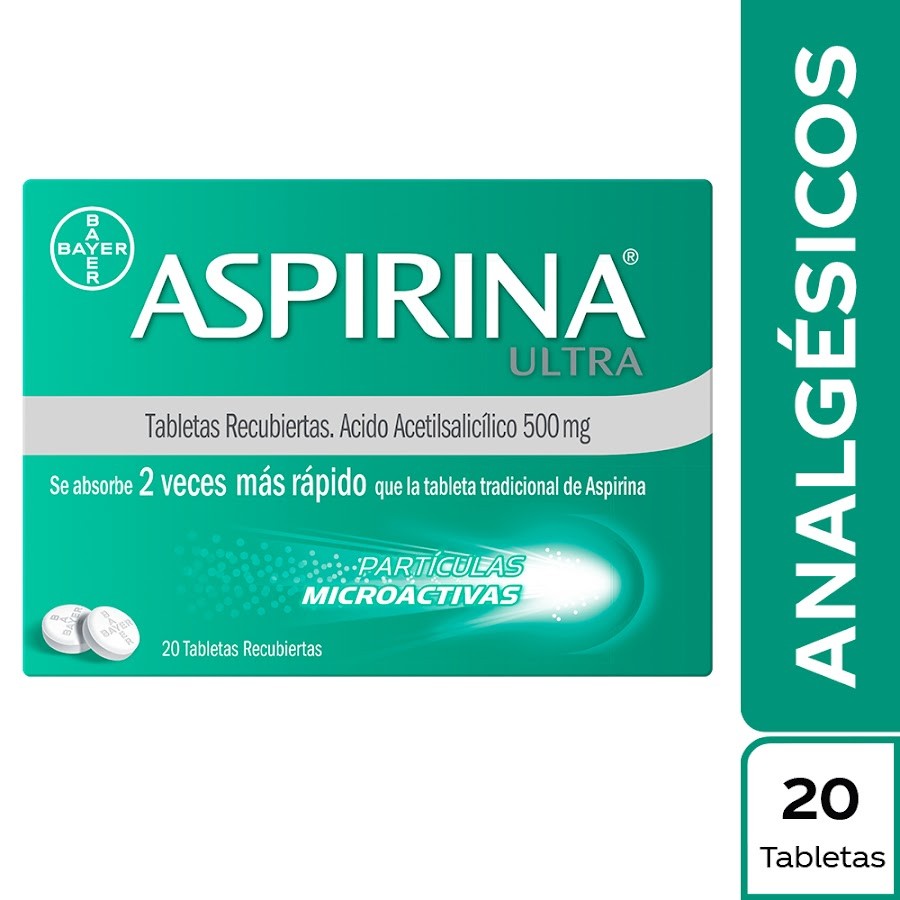 Aspirina Ultra 500Mg Tabletas Caja X20Tab Bayer Ácido Acetilsalicílico