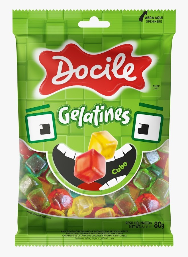 Gomitas Docile Gelatines Sabor Cubo Frutas x80gr