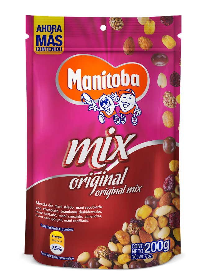 PASABOCAS MANITOBA MIX ORIGINAL PAQUETE X200G.