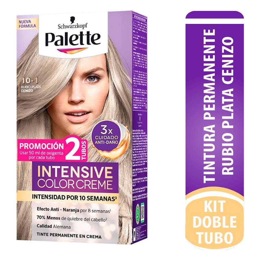 Tinte Schwarzkopf Palette Color Cream Permanente Rubio Plata 10-1 x 2Tubos