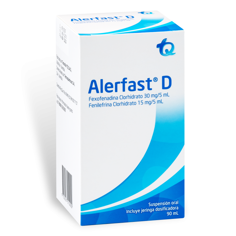 ALERFAST D 30/5MG SUSPENSIÓN FRASCO X90ML.TQ FEXOFENADINA CLORHIDRATO