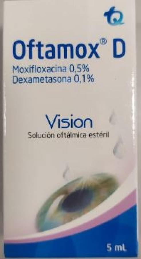 Oftamox D 5mg Sol Oft Frasco x5ml. MK Moxifloxacina Dexametasona