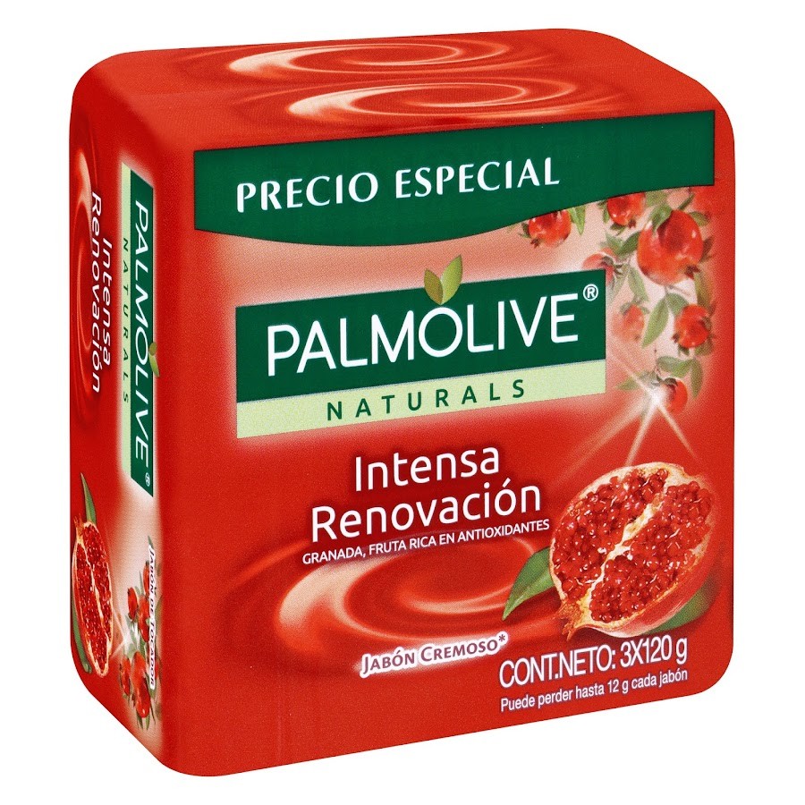 Jabón PALMOLIVE NATURALS Inte. Renovación Granada x120g. x3Und.
