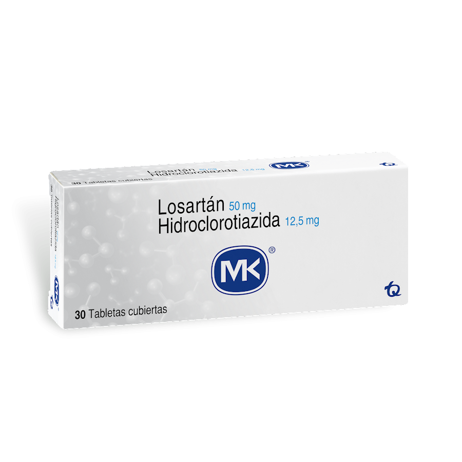 Losartan Hidroclorotiazida 50/12.5 mg MK Caja X30 Tab