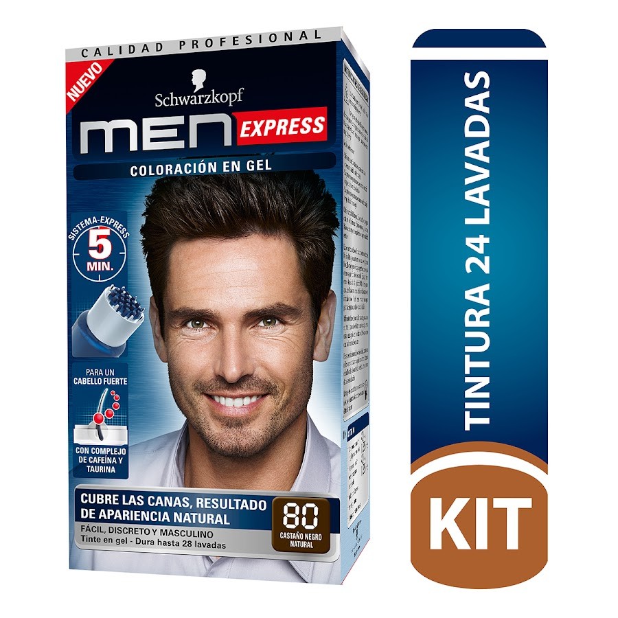 Tinte SCHWARZKOPF MEN EXPRESS Gel castaño negro natural 80 x1Und