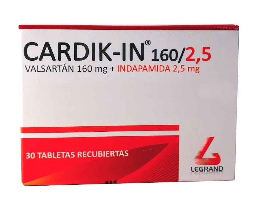 Cardik IN 160/ 2.5 mg x 30 tabletas Valsartan Indapamida