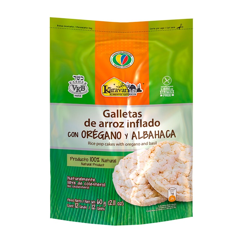 Galletas Karavansay Arroz Inflado Especias Natural Paquete X60G x12und