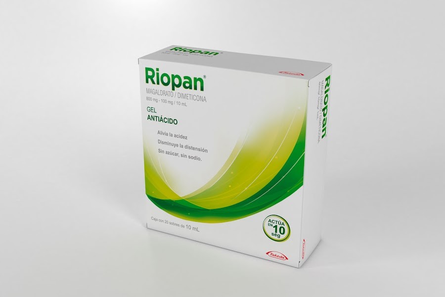 RIOPAN 80/10MG.1ML. GEL SOBRES CAJA X20SOBX10ML.TAKEDA MAGALDR DIMETIC