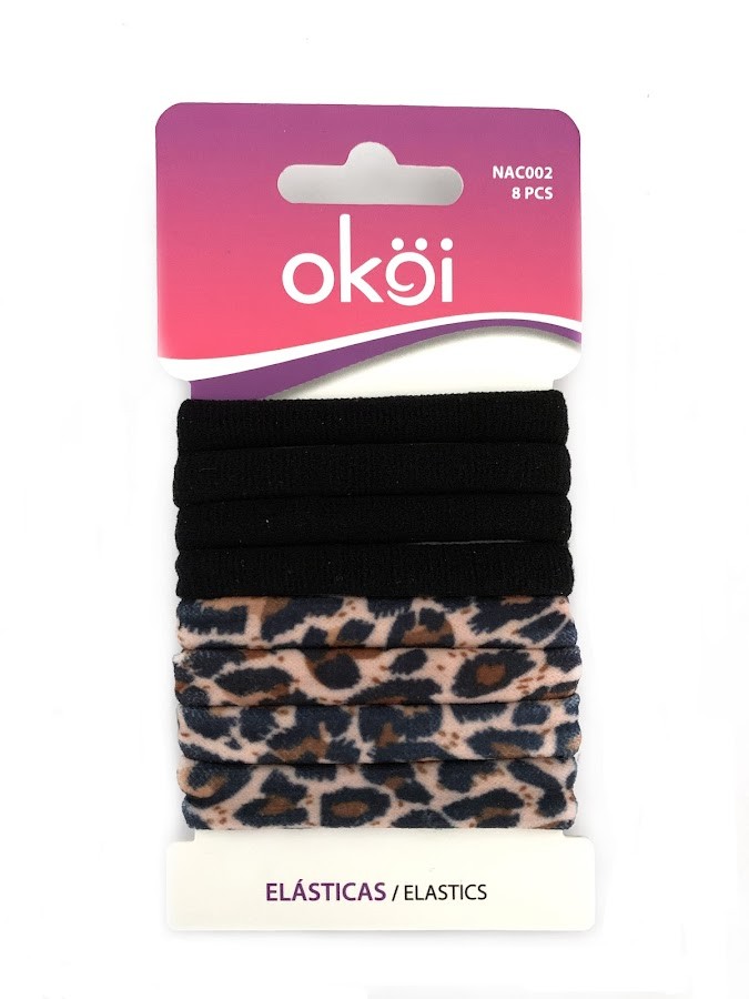 Elásticas Para El Cabello Animal Print x8 Okoi x 1und