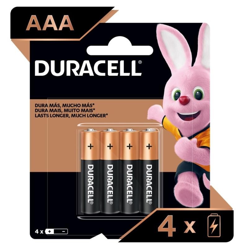 Pilas Alcalinas Duracell AAA Blister x 4Und