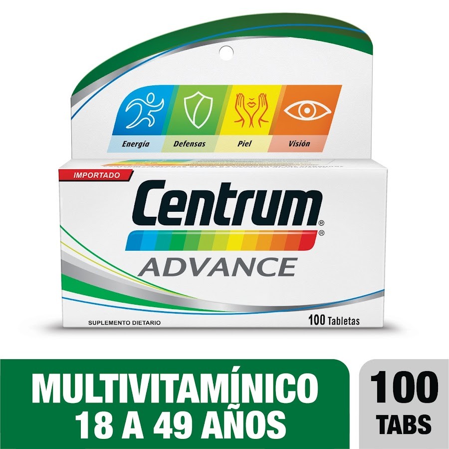 CENTRUM ADVANCE TABLETA FRASCO X100TAB. PFIZER MULTIVITAMÍNICO