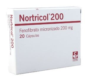 Nortricol Fenofibrato micronizado Siegfried 200 mg Caja x 20 Capsulas
