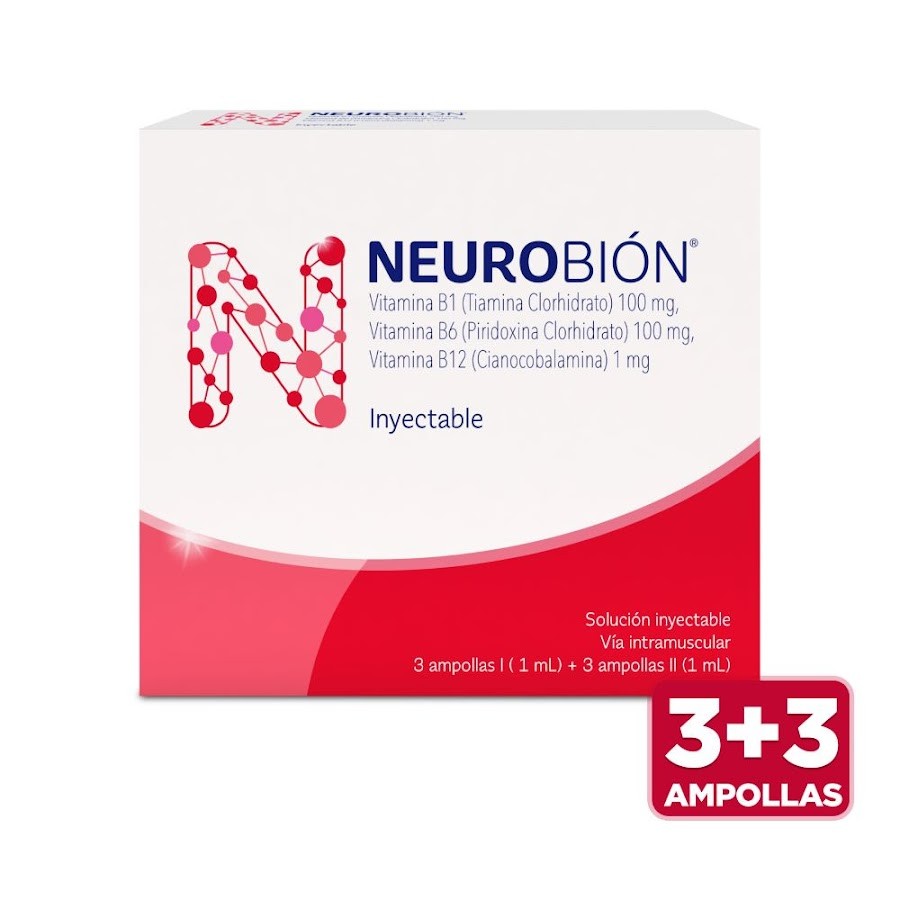 Neurobión Inyectable Ampollas Frasco x3Amp. Merck Vitamina B1-B6-B12