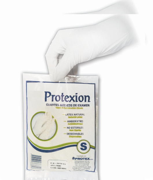 Guantes de Latex Protexion Para Examen Talla S x 1 Par