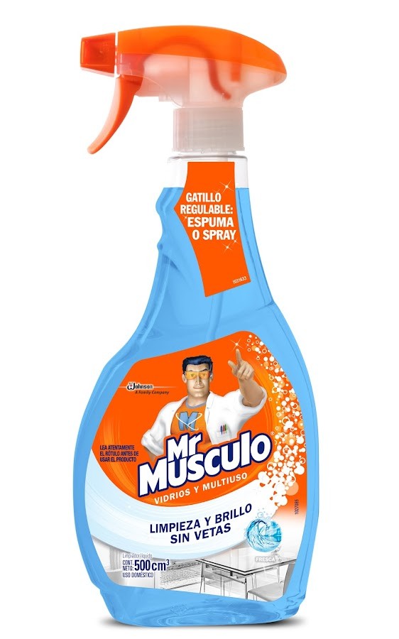 Limpiador Liquido Mr Musculo Vidrios y Multiusos Fresca Gatillo x 500ml