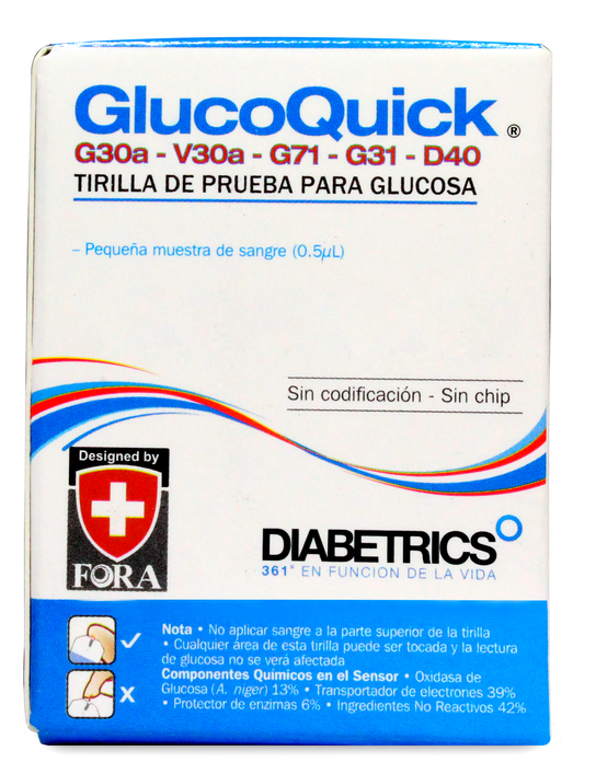 Tiras Reactivas Glucoquick 1 Caja x 50 Uni