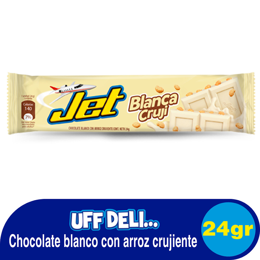 Chocolatina JET Blanca con Arroz Crujiente x24g