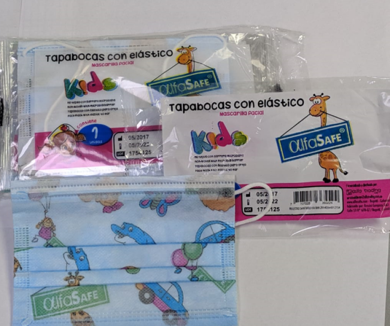 Tapabocas Alfa Trading Desechables Pediátrico Blanco Bolsa X10Und.