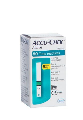 Tiras Roche Accu-Chek Active Reactivas Glucómetro x50Und.