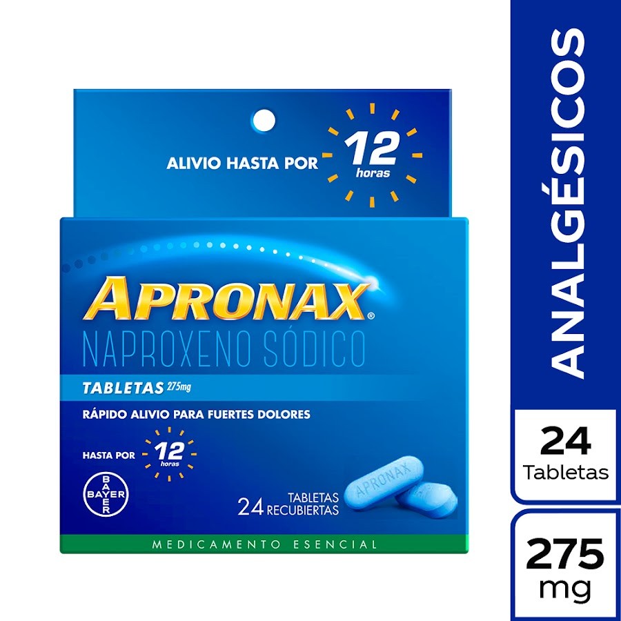 Apronax 275mg Tabletas Caja x24Tab. BAYER Naproxeno Sódico