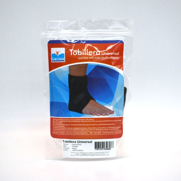 Tobillera Kamex Universal Corta Negro X1Und.