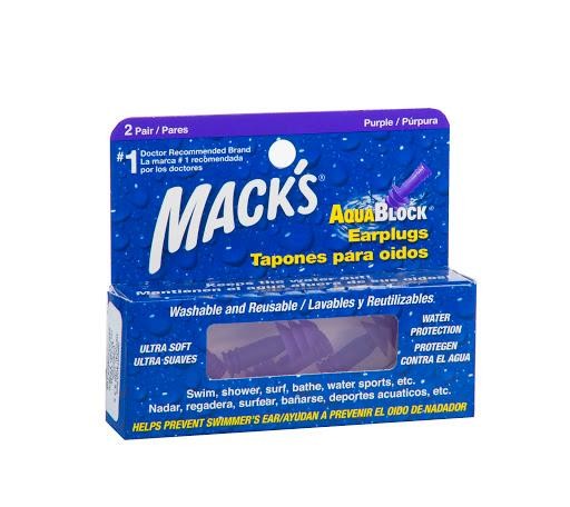 Tapones Backs Para Oídos Dobles Aquablock Morado Par X2Und.